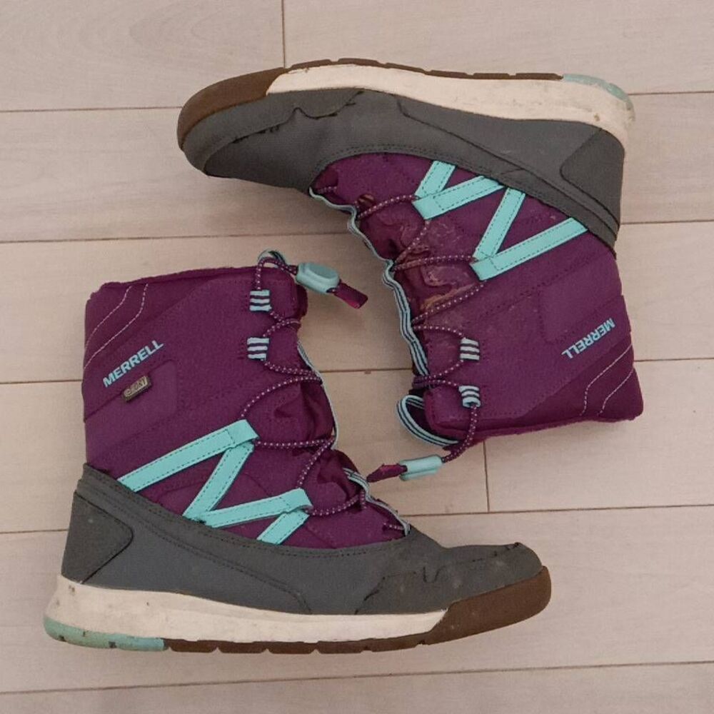 Merrell Kids  Snow Crush Waterproof Snow Boots Purple & Blue Size 4M